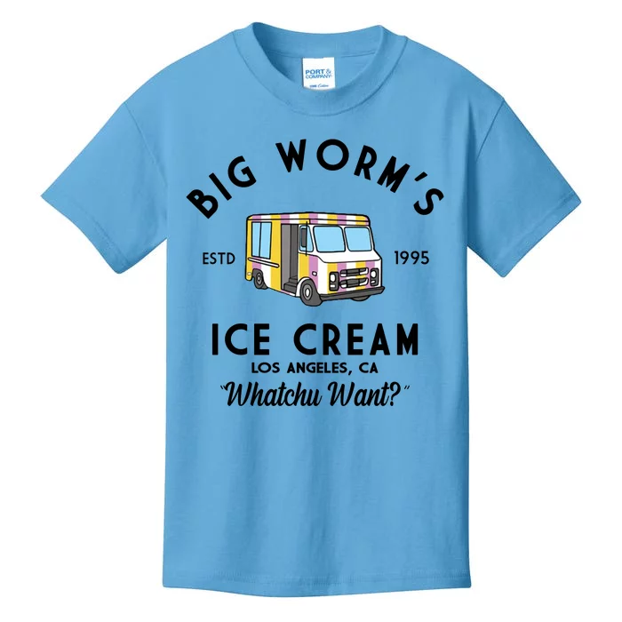 Big Worms Ice Cream Truck Vintage 1995 Kids T-Shirt