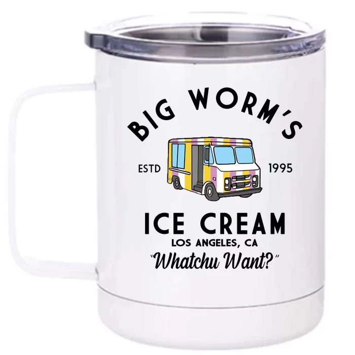 Big Worms Ice Cream Truck Vintage 1995 Front & Back 12oz Stainless Steel Tumbler Cup