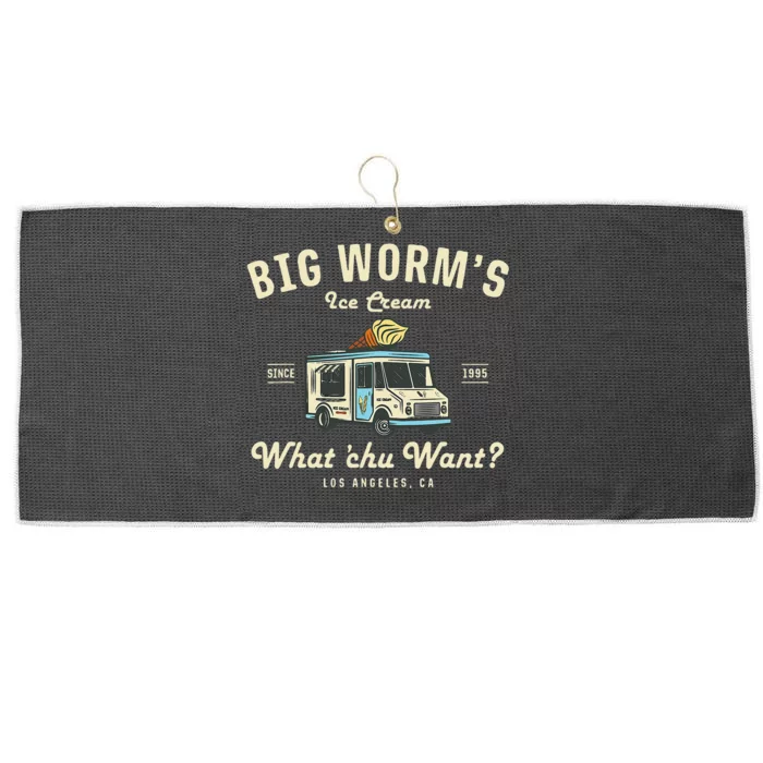 Big Worms Ice Cream Truck What Chu Want Large Microfiber Waffle Golf Towel