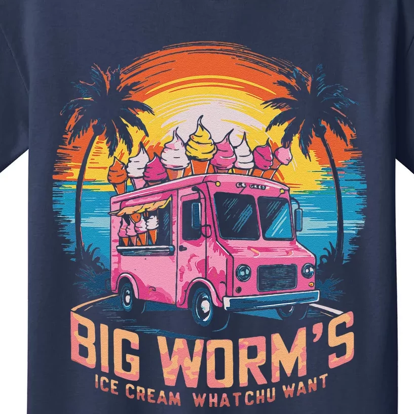 Big WormS Ice Cream Whatchu Want Funny Ice Cream Lovers Kids T-Shirt