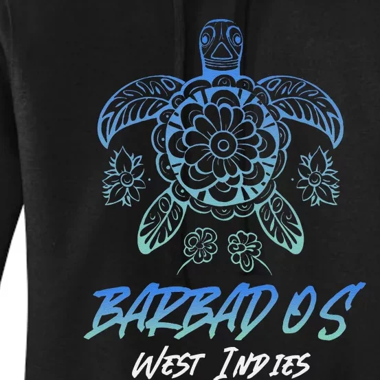 Barbados West Indies Beach Vacation Sea Turtle Tribal Women's Pullover Hoodie