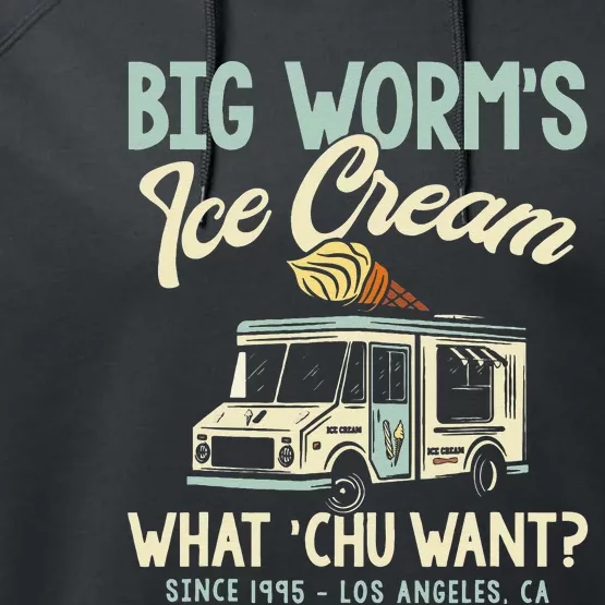 Big Worms Ice Cream What Chu Want Performance Fleece Hoodie