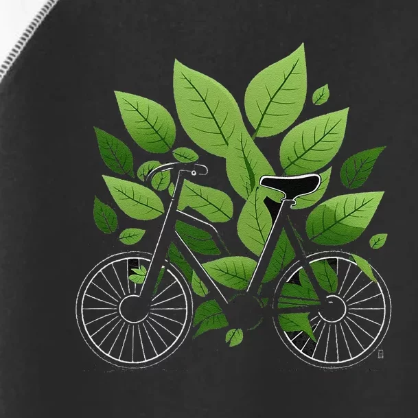 Biking Walking in Nature Bike Lover black bike green leaf Toddler Fine Jersey T-Shirt