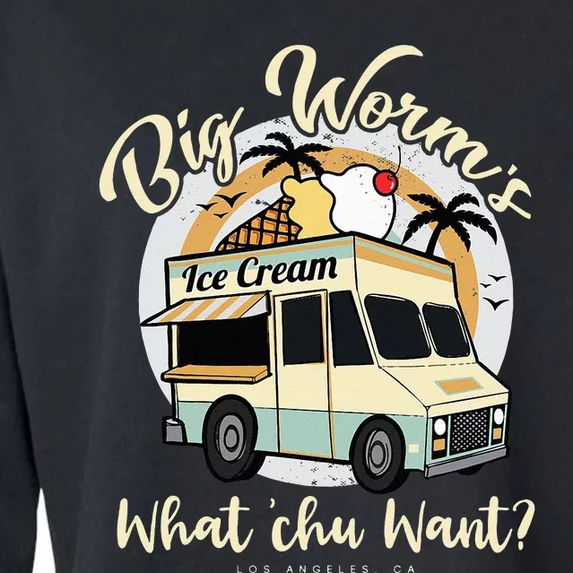 Big Worm's Ice Cream What Chu Want Hello Summer Sea & Beach Cropped Pullover Crew