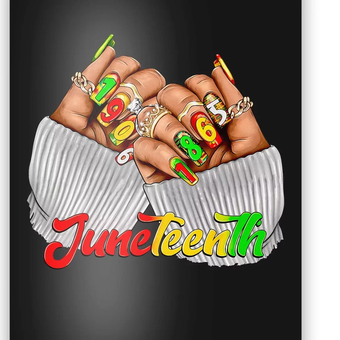 Black Woman Juneteenth Nails Juneteenth Afro Woman Hands Poster