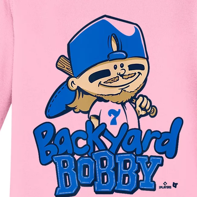 Bobby Witt Jr. Backyard Bobby Kansas City Baseball Baby Long Sleeve Bodysuit