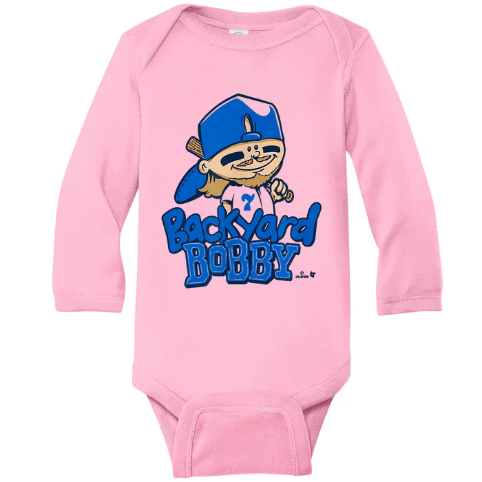 Bobby Witt Jr. Backyard Bobby Kansas City Baseball Baby Long Sleeve Bodysuit