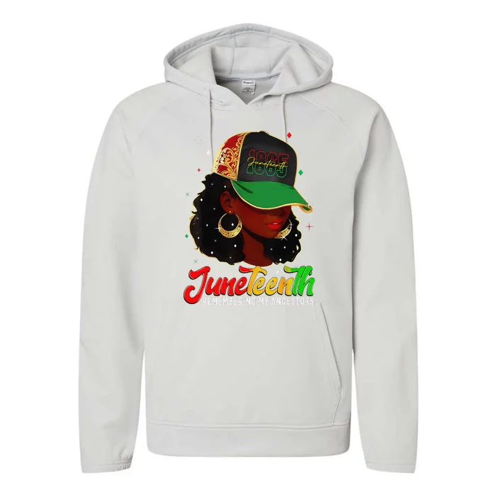 Black Women Juneteenth Remembering My Ancestors Performance Fleece Hoodie