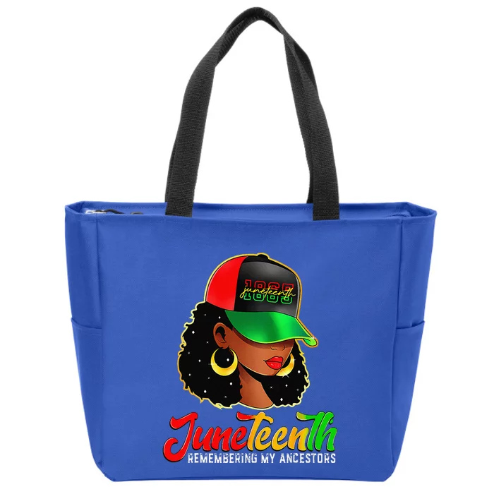 Black Women Juneteenth T Remembering My Ancestors Zip Tote Bag