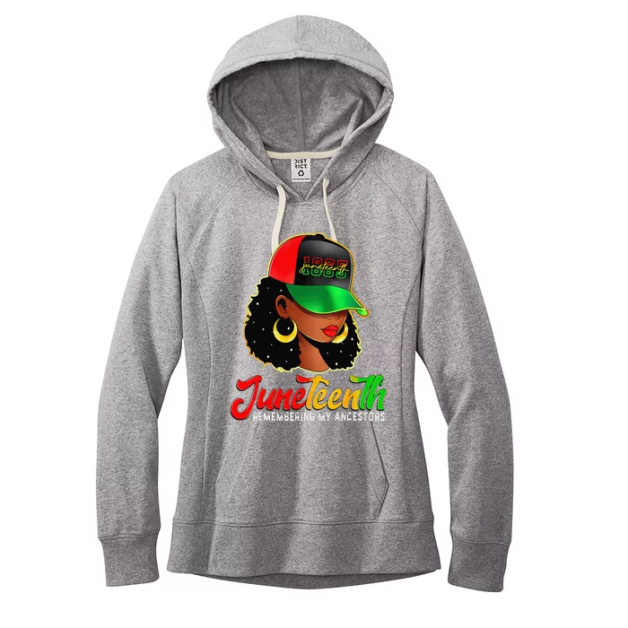 Black Women Juneteenth T Remembering My Ancestors Women's Fleece Hoodie