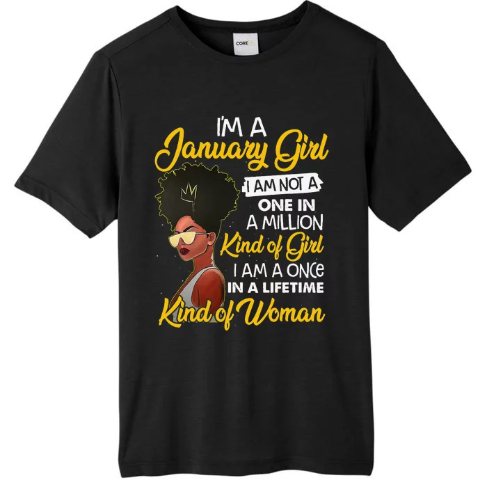 Black Wo January Birthday Gifts I'm A January Queen ChromaSoft Performance T-Shirt