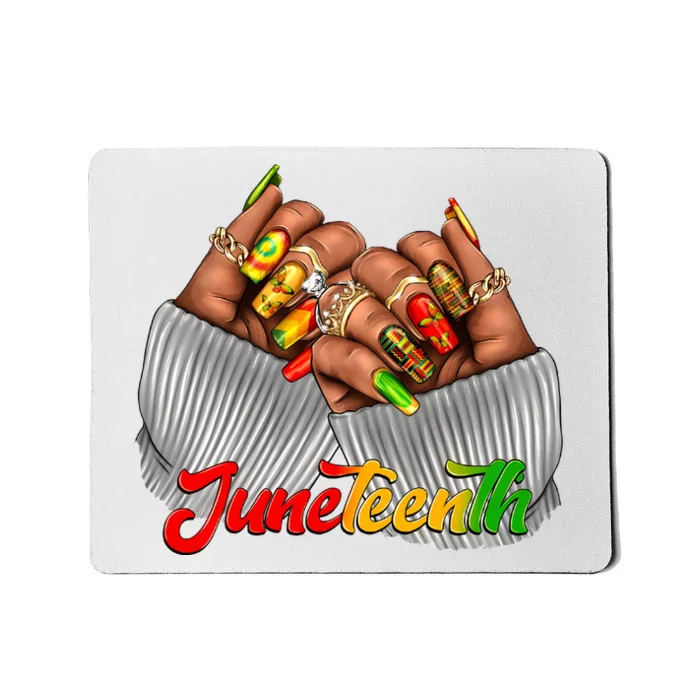 Black Woman Juneteenth Nails Mousepad