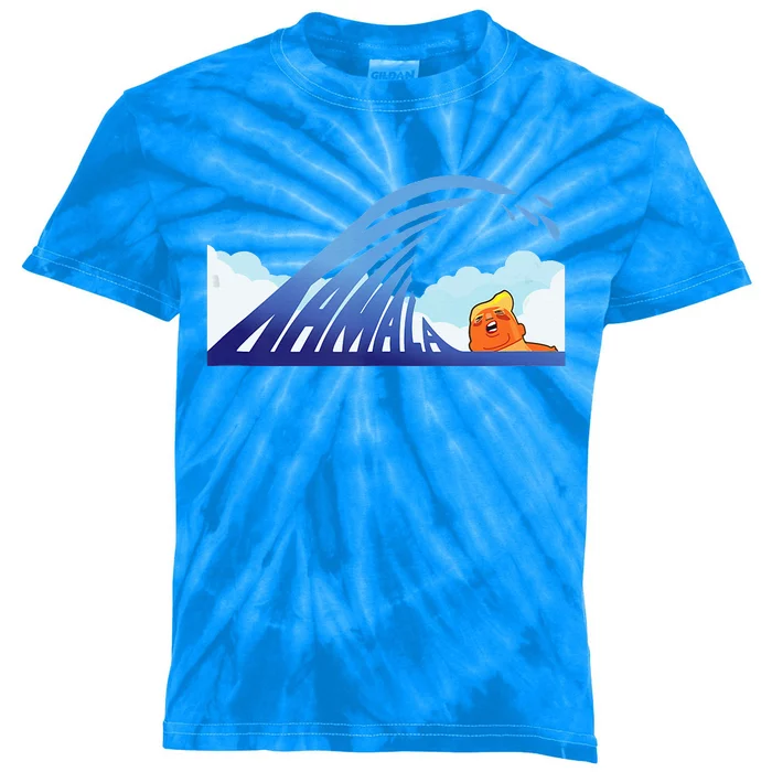 Blue Wave Kamala Harris Trump Kids Tie-Dye T-Shirt