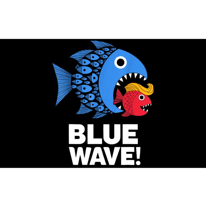 Blue Wave Kamala Funny Big Fish Eat Little Fish Trump Hair Bumper Sticker