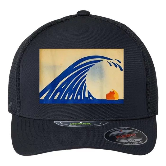 Blue Wave Kamala Funny Anti Trump Flexfit Unipanel Trucker Cap