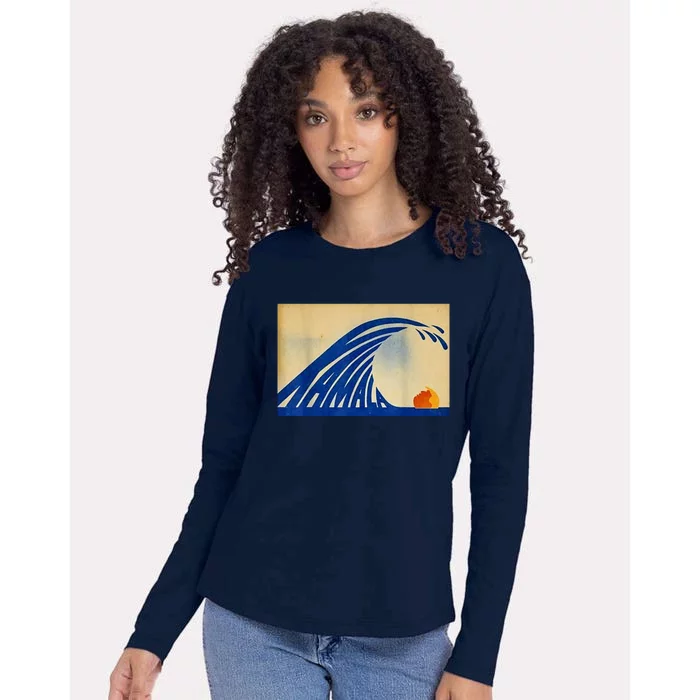 Blue Wave Kamala Funny Anti Trump Womens Cotton Relaxed Long Sleeve T-Shirt