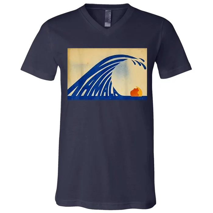 Blue Wave Kamala Funny Anti Trump V-Neck T-Shirt