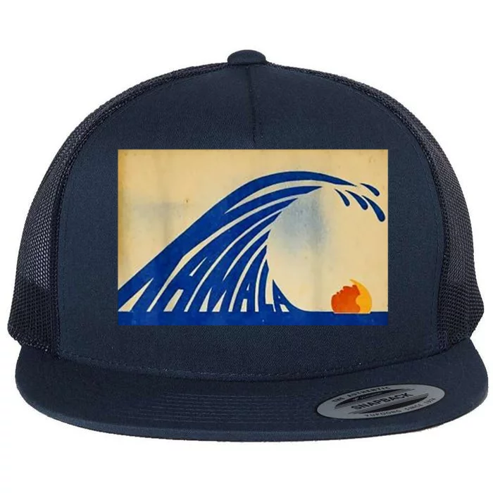 Blue Wave Kamala Funny Anti Trump Flat Bill Trucker Hat