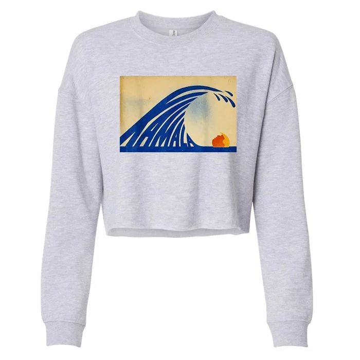 Blue Wave Kamala Funny Anti Trump Cropped Pullover Crew