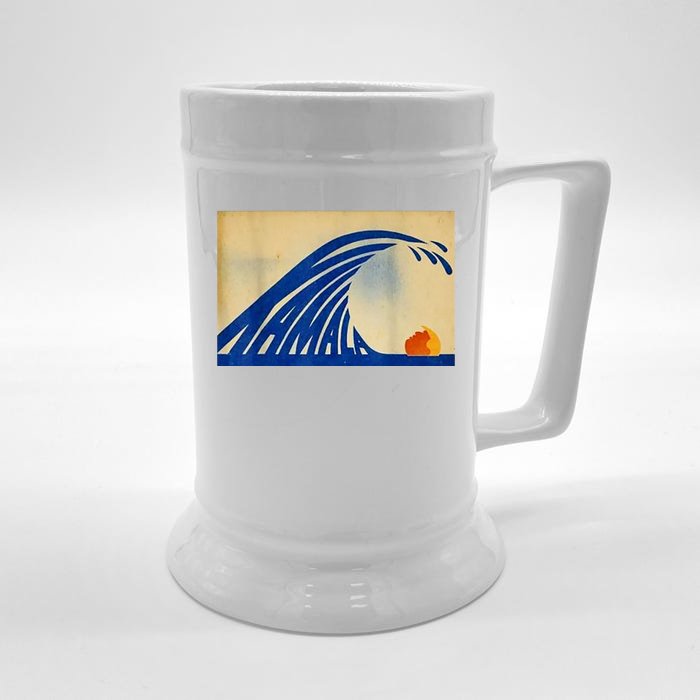 Blue Wave Kamala Funny Anti Trump Front & Back Beer Stein