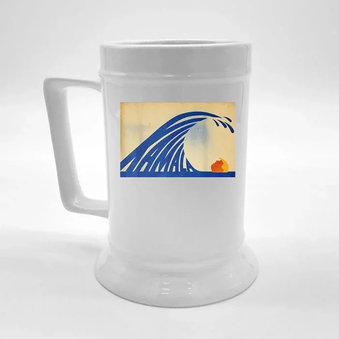 Blue Wave Kamala Funny Anti Trump Front & Back Beer Stein