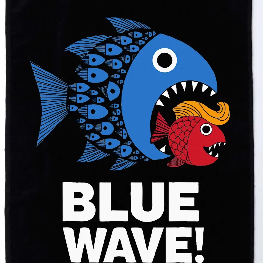 Blue Wave Kamala Big Fish Eat Little Fish Trump Hair Platinum Collection Golf Towel