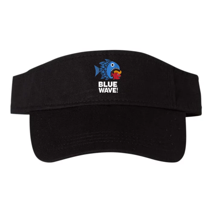 Blue Wave Kamala Funny Big Fish Eat Little Fish Trump Hair Valucap Bio-Washed Visor