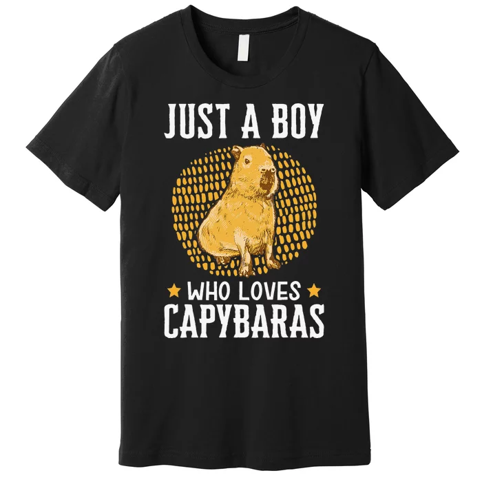 Boy who loves Capybaras South American Capybara Premium T-Shirt