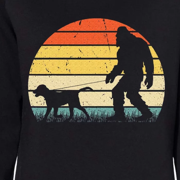 Bigfoot Walking Labrador Dog Funny Vintage 60s 70s Retro Womens California Wash Sweatshirt