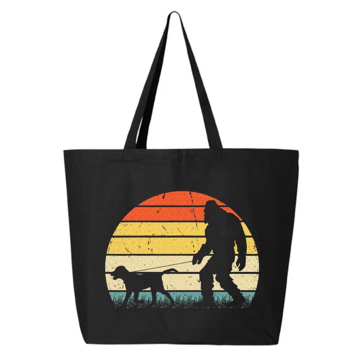 Bigfoot Walking Labrador Dog Funny Vintage 60s 70s Retro 25L Jumbo Tote