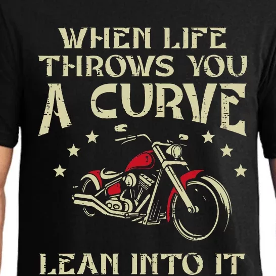 Biker When Life Throws You A Curve Motorcycle Pajama Set