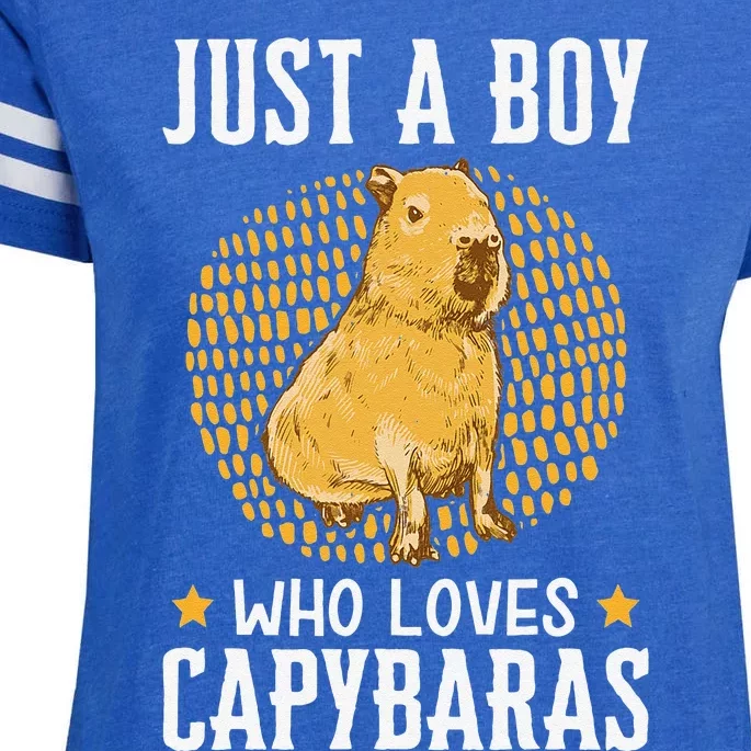 Boy who loves Capybaras South American Capybara Enza Ladies Jersey Football T-Shirt