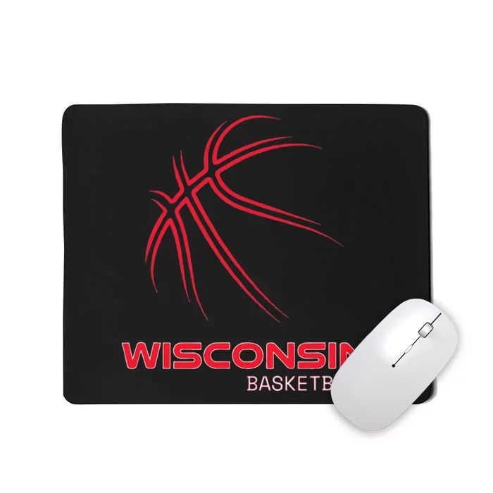 Basketball WI Love The Badger State Souvenir Wisconsin Hoops Mousepad