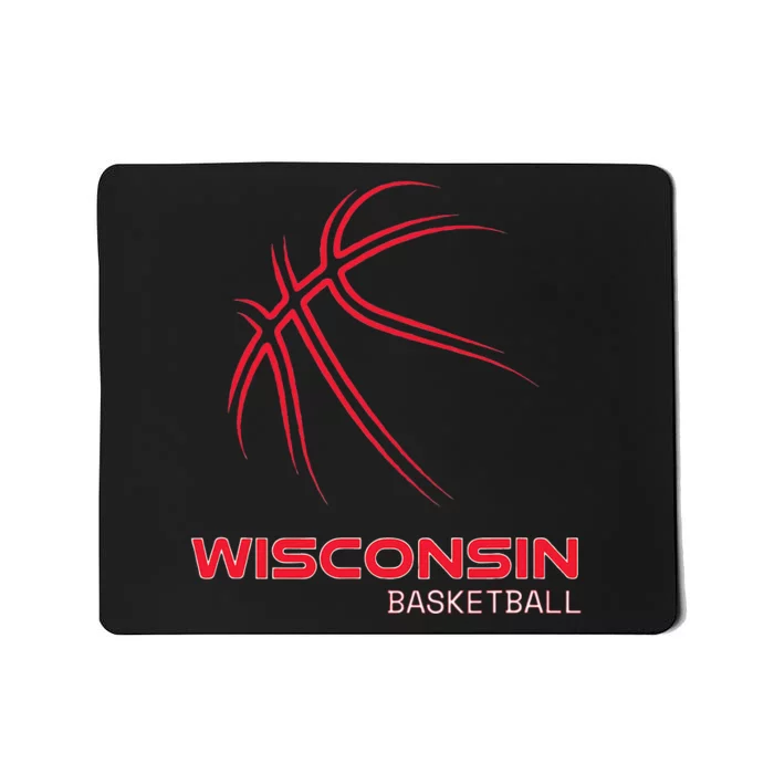 Basketball WI Love The Badger State Souvenir Wisconsin Hoops Mousepad