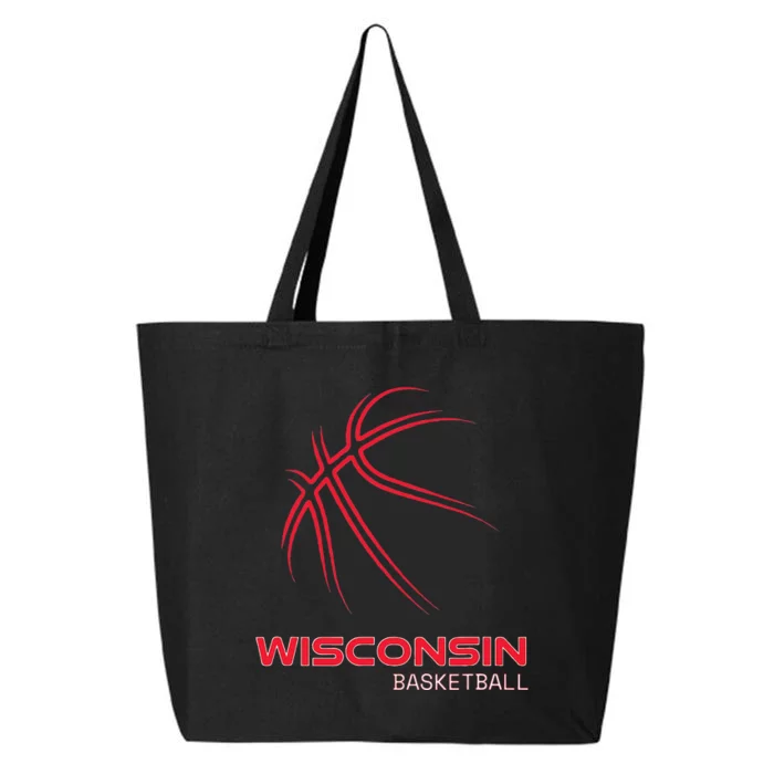 Basketball WI Love The Badger State Souvenir Wisconsin Hoops 25L Jumbo Tote