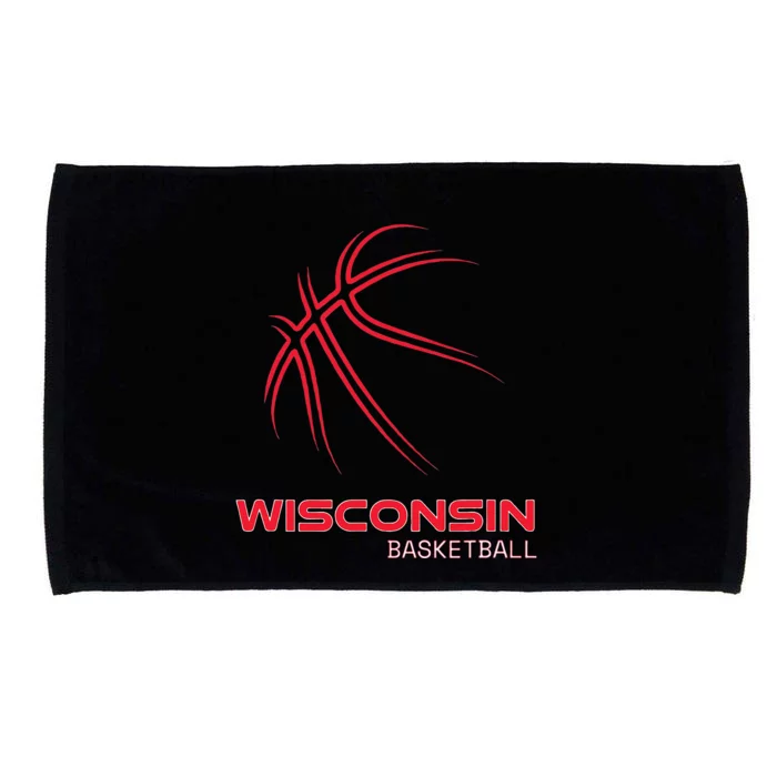 Basketball WI Love The Badger State Souvenir Wisconsin Hoops Microfiber Hand Towel