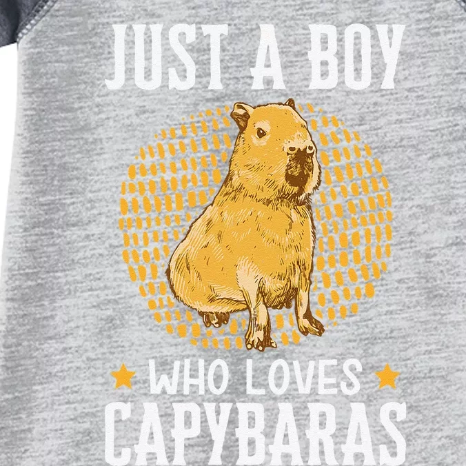 Boy who loves Capybaras South American Capybara Infant Baby Jersey Bodysuit