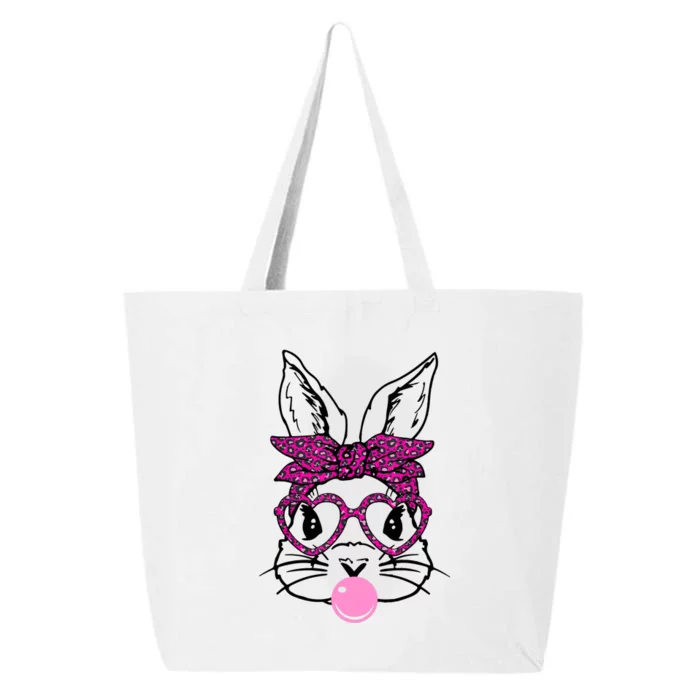 Bunny With Leopard Bandana Heart Glasses Bubblegum Easter 25L Jumbo Tote