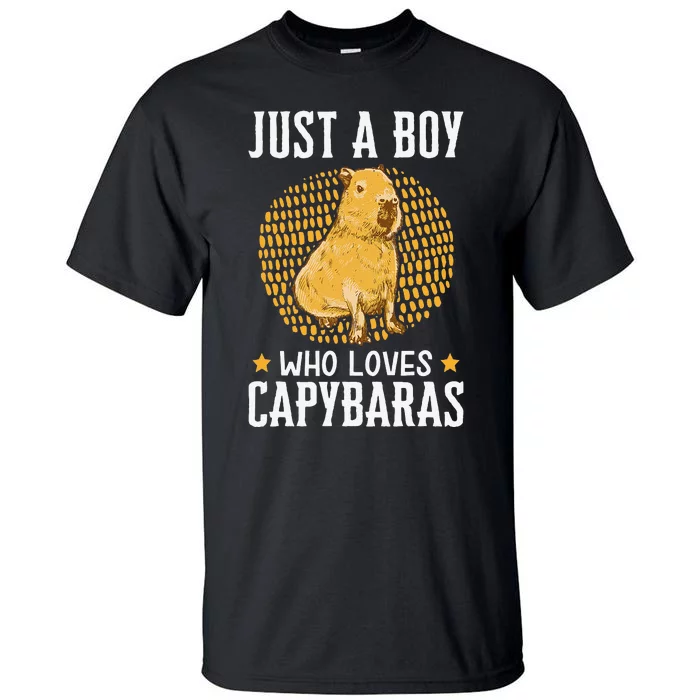 Boy who loves Capybaras South American Capybara Tall T-Shirt