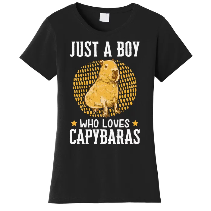 Boy who loves Capybaras South American Capybara Women's T-Shirt