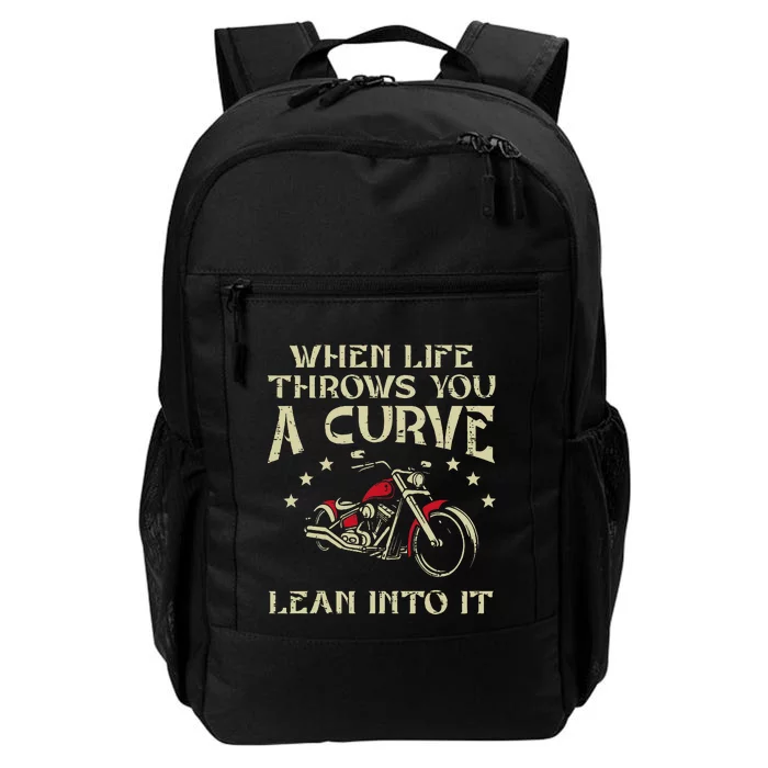 Biker When Life Throws You A Curve Motorcycle Daily Commute Backpack