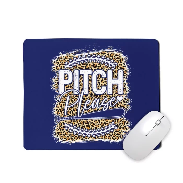 Baseball Womens Leopard Pattern Softball Baseball Mousepad