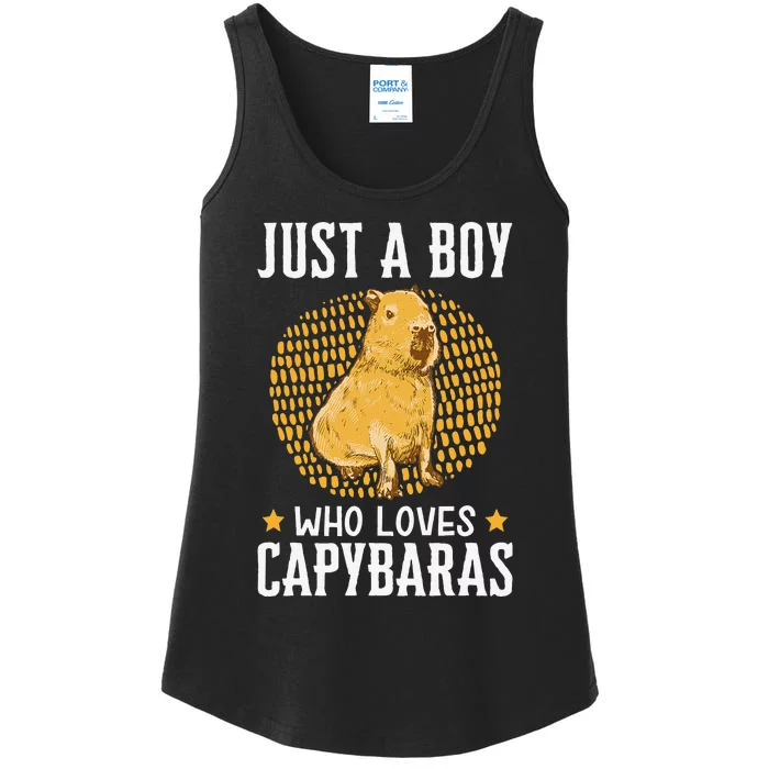 Boy who loves Capybaras South American Capybara Ladies Essential Tank