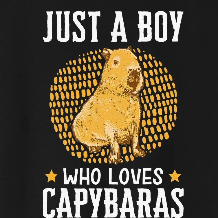 Boy who loves Capybaras South American Capybara Women's Crop Top Tee