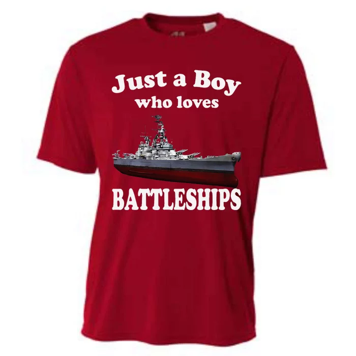 Boy Who Loves Battleship Uss New Jersey Bb62 Ww2 Warship Cooling Performance Crew T-Shirt