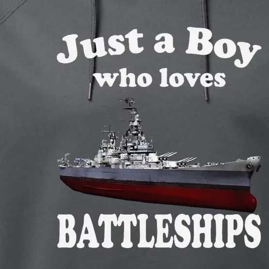 Boy Who Loves Battleship Uss New Jersey Bb62 Ww2 Warship Performance Fleece Hoodie