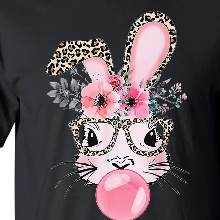 Bunny With Leopard Glasses Bubblegum Easter Day Tall T-Shirt