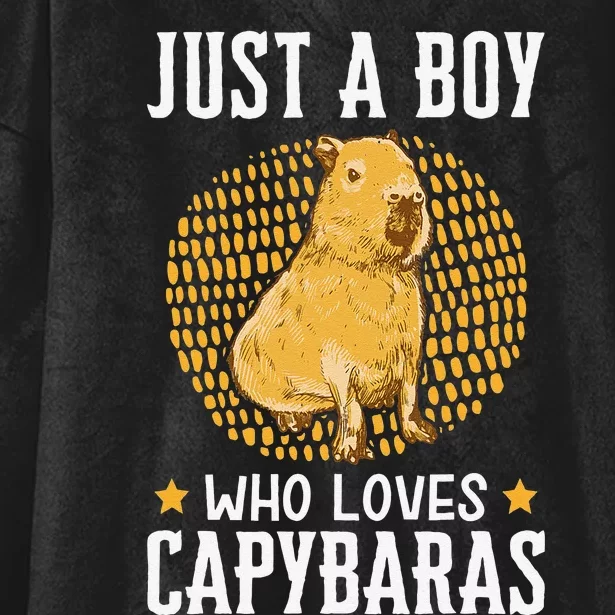 Boy who loves Capybaras South American Capybara Hooded Wearable Blanket