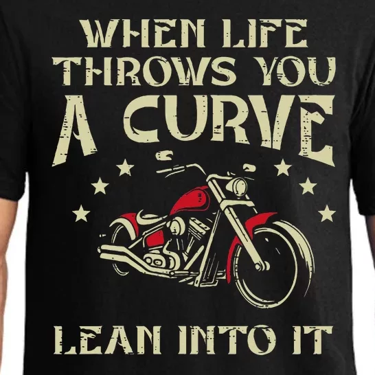 Biker When Life Throws You A Curve Motorcycle Pajama Set