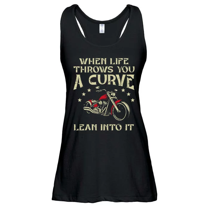 Biker When Life Throws You A Curve Motorcycle Ladies Essential Flowy Tank